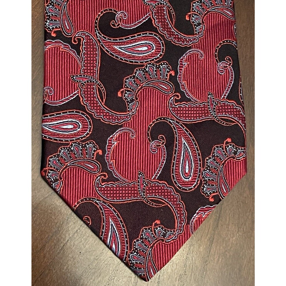 Setazone Red Black Hand Made 100% Silk Men’s Neck Tie Made In China